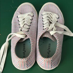 SeaVees Red and Blue Striped Casual Sneakers